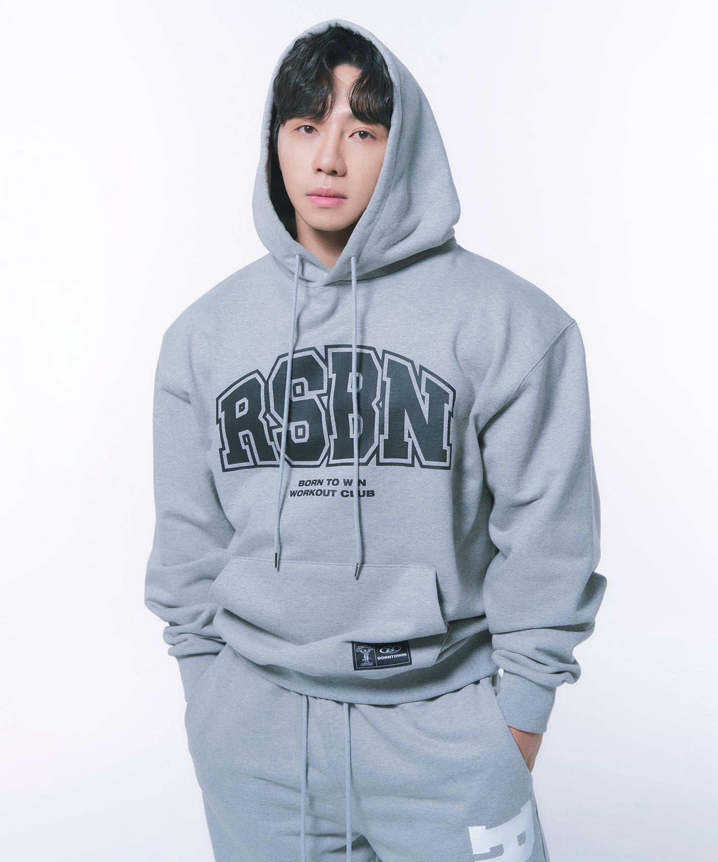 RSBN OVER FIT HOODIE [MELANGE GREY]