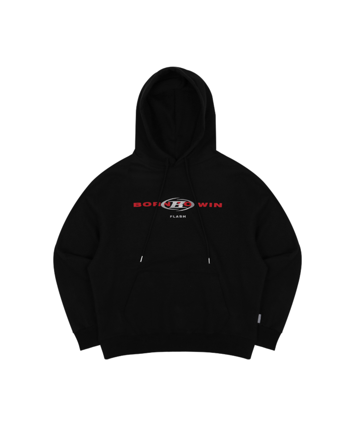 SILVER B OVERLAP HOODIE [BLACK]