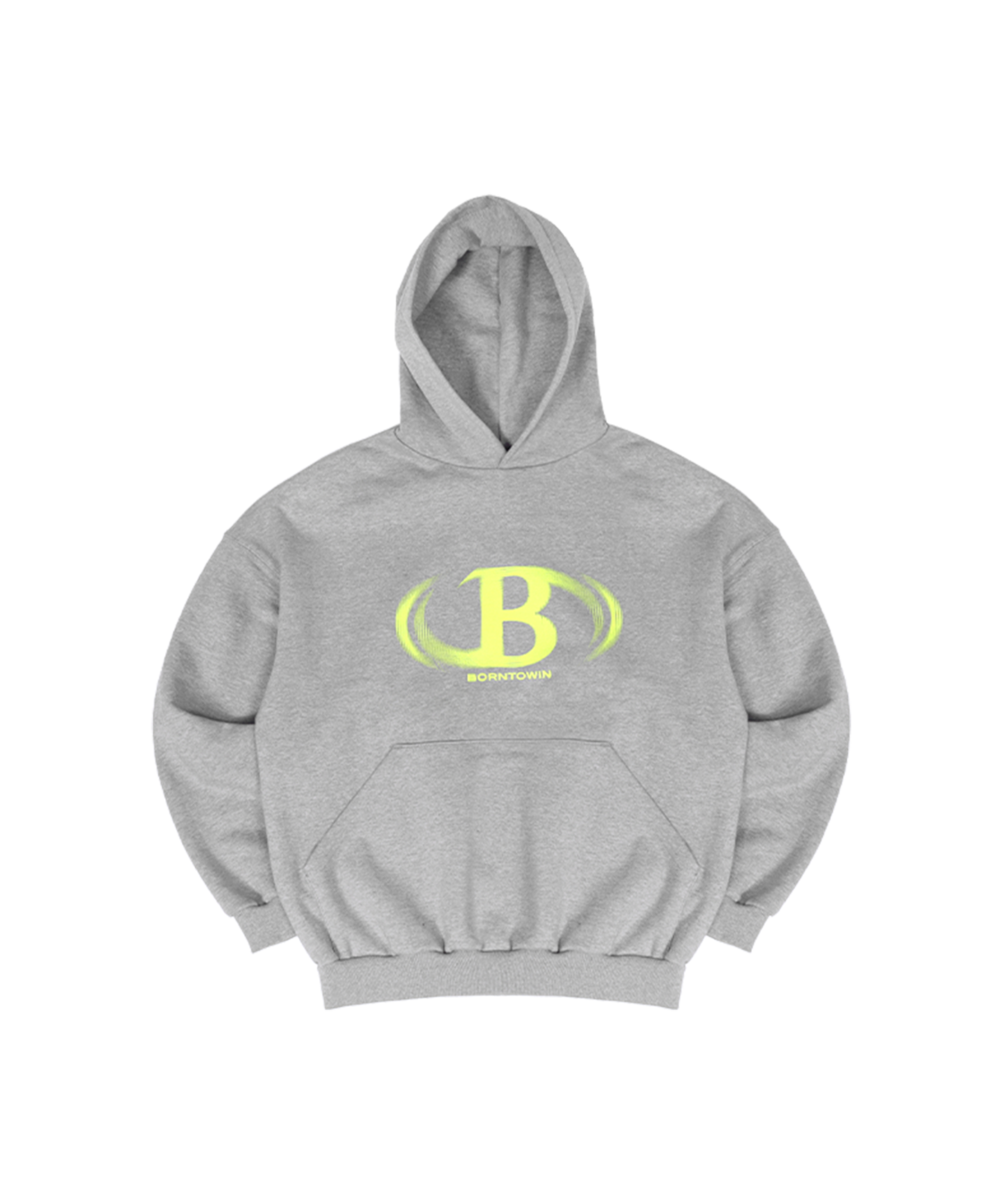 FLASH ON B LOGO HOODIE [MELANGE GREY]