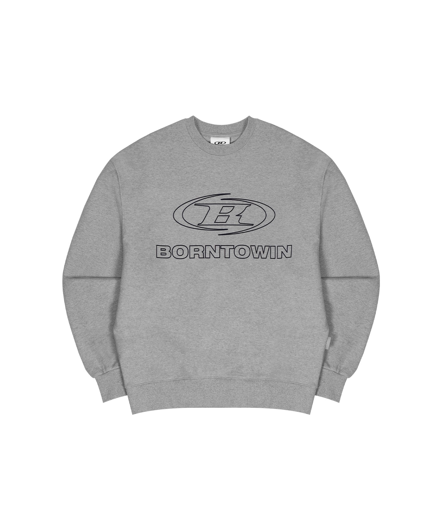 BORNTOWIN LINE LOGO SWEATSHIRTS [MELANGE GREY]