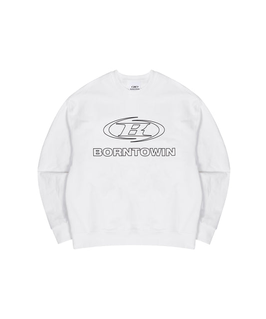 BORNTOWIN LINE LOGO SWEATSHIRTS [IVORY]