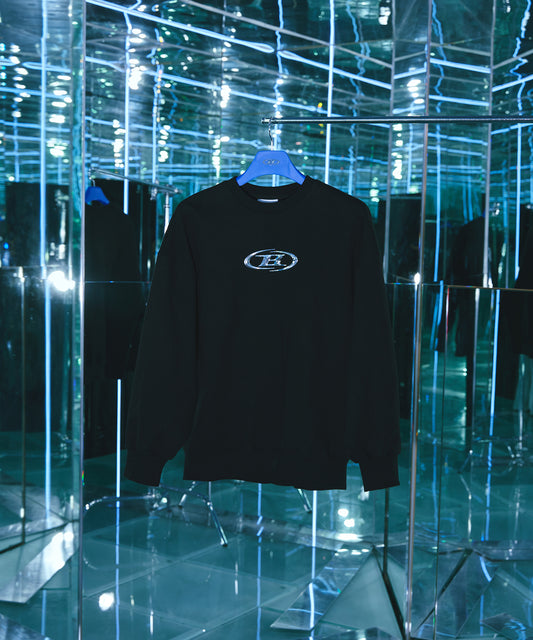 SILVER BIG LOGO SWEATSHIRTS [BLACK]