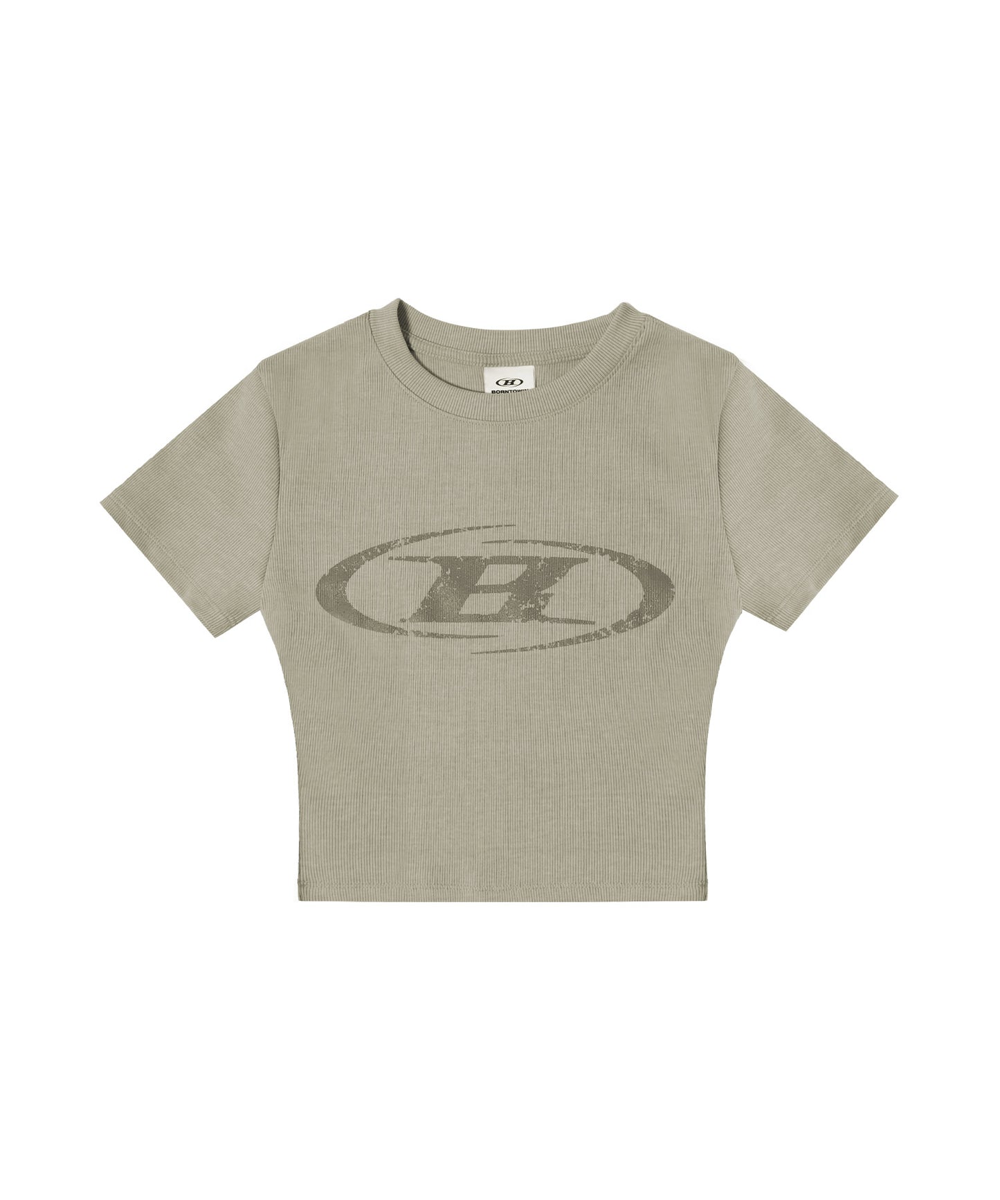 CRACK B PIGMENT CROP T-SHIRTS [SAND BEIGE]