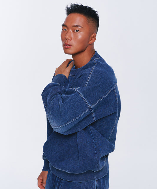 DENIM LIKE SWEATSHIRTS [MID DENIM]