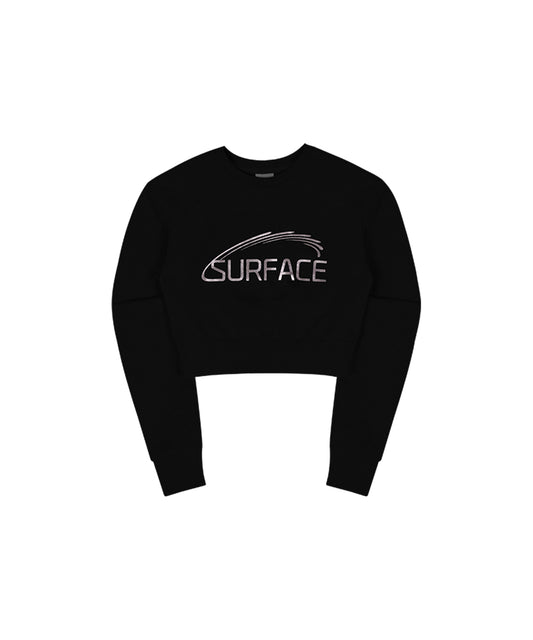 SURFACE CROP SWEATSHIRTS [BLACK]