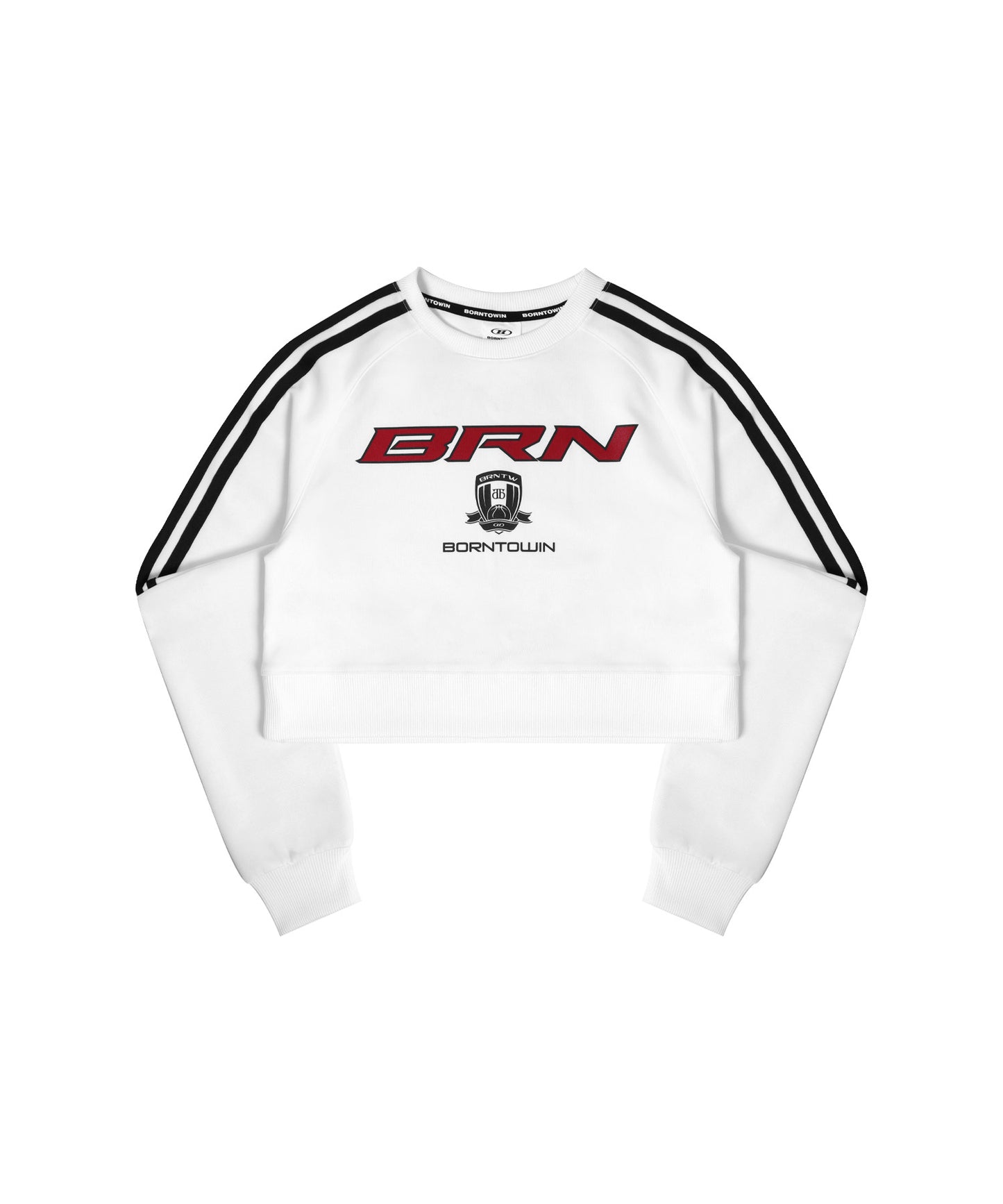 BRN TRACK LINE JERSEY CROP SWEATSHIRTS [IVORY]