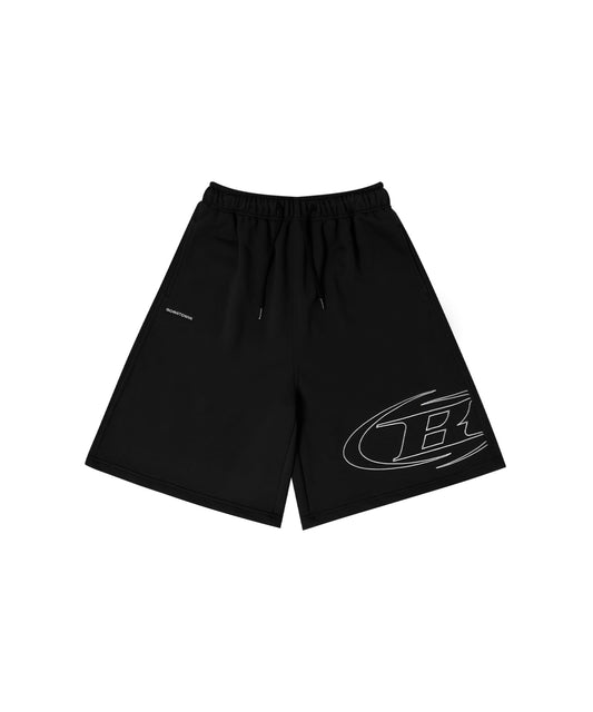 STROKE B HALF PANTS_LONG VER [BLACK]