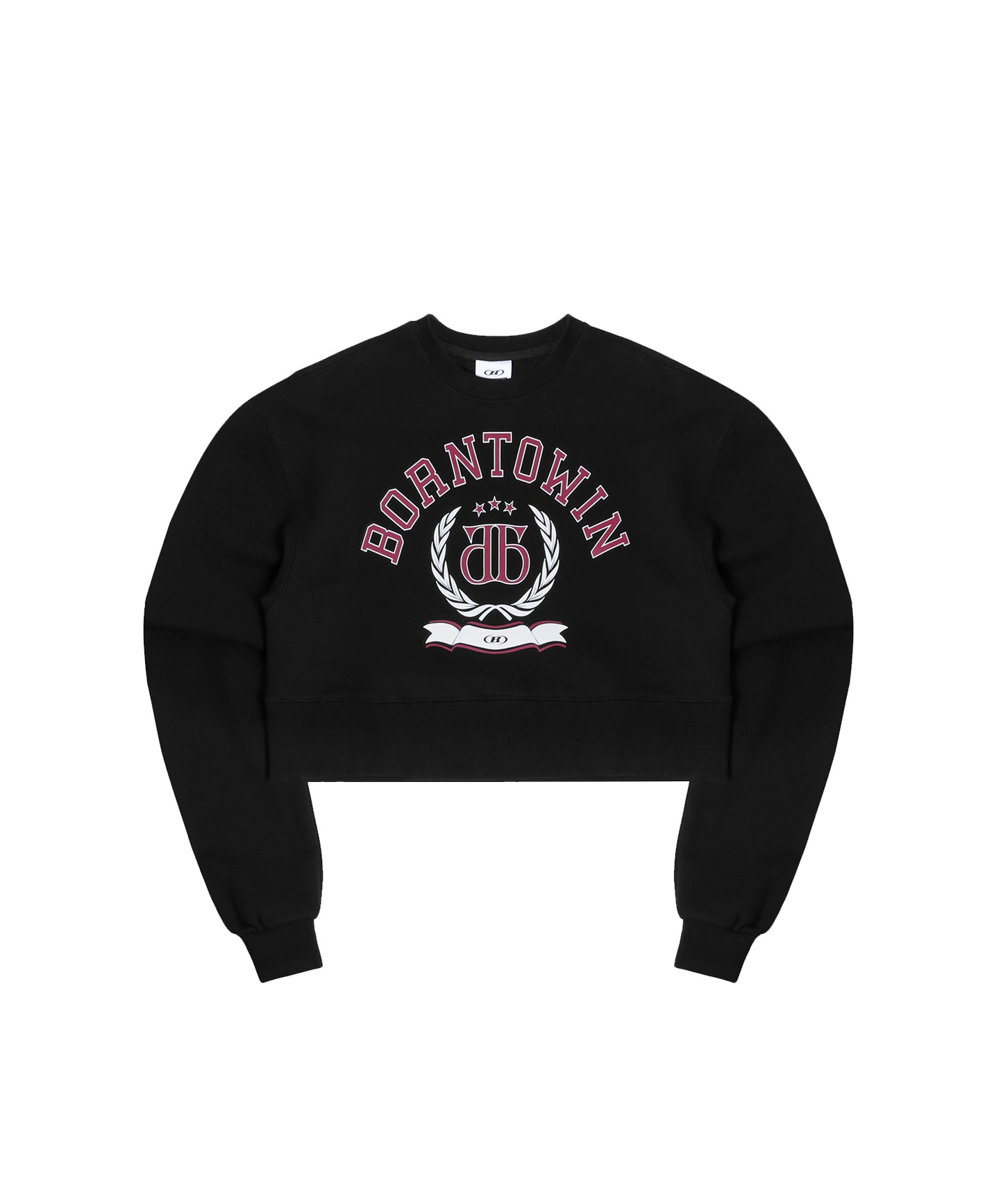 DOUBLE B EMBLEM CROP SWEATSHIRTS [BLACK]