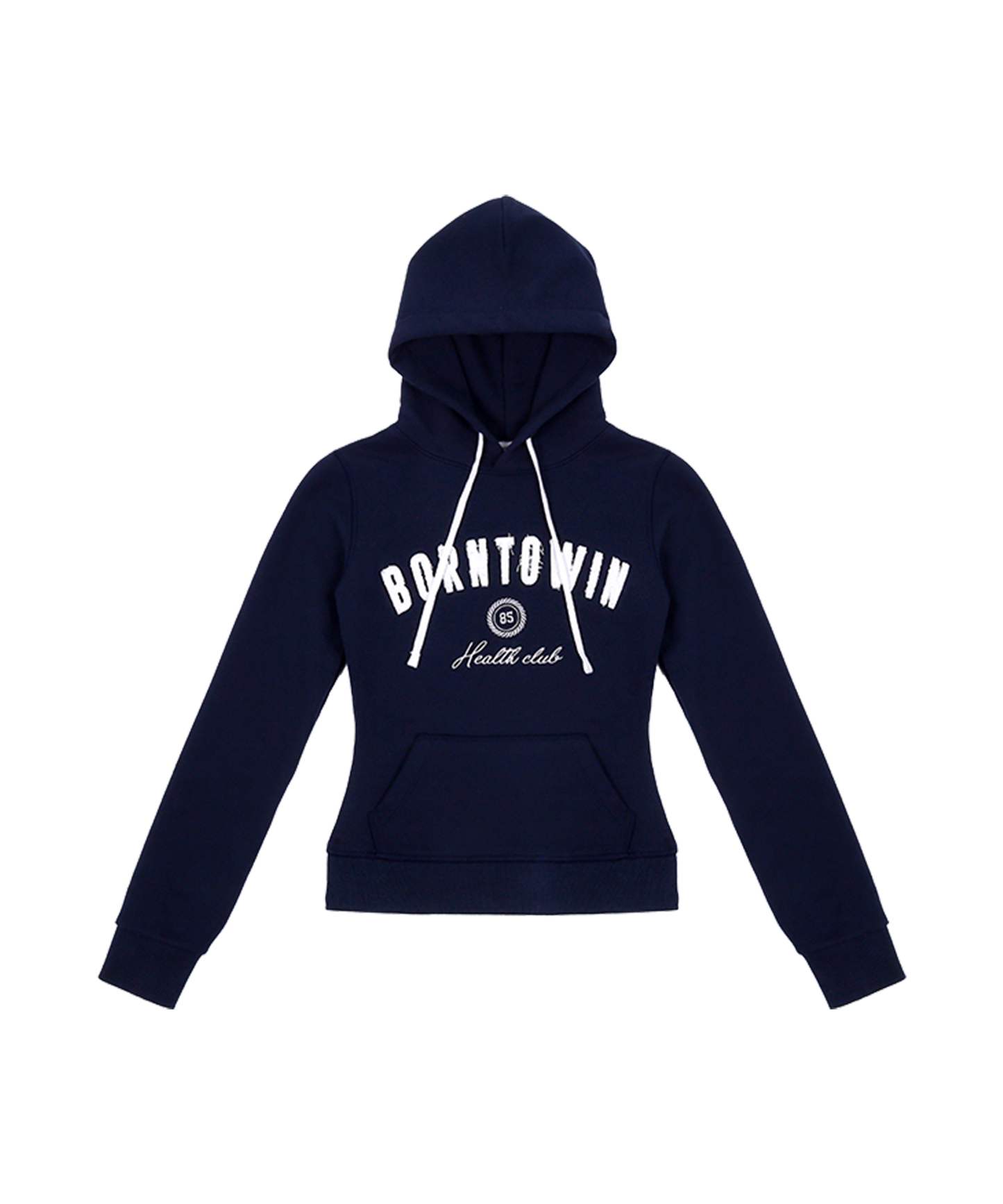 BORNTOWIN PATCH SLIM FIT HOODIE [NAVY]