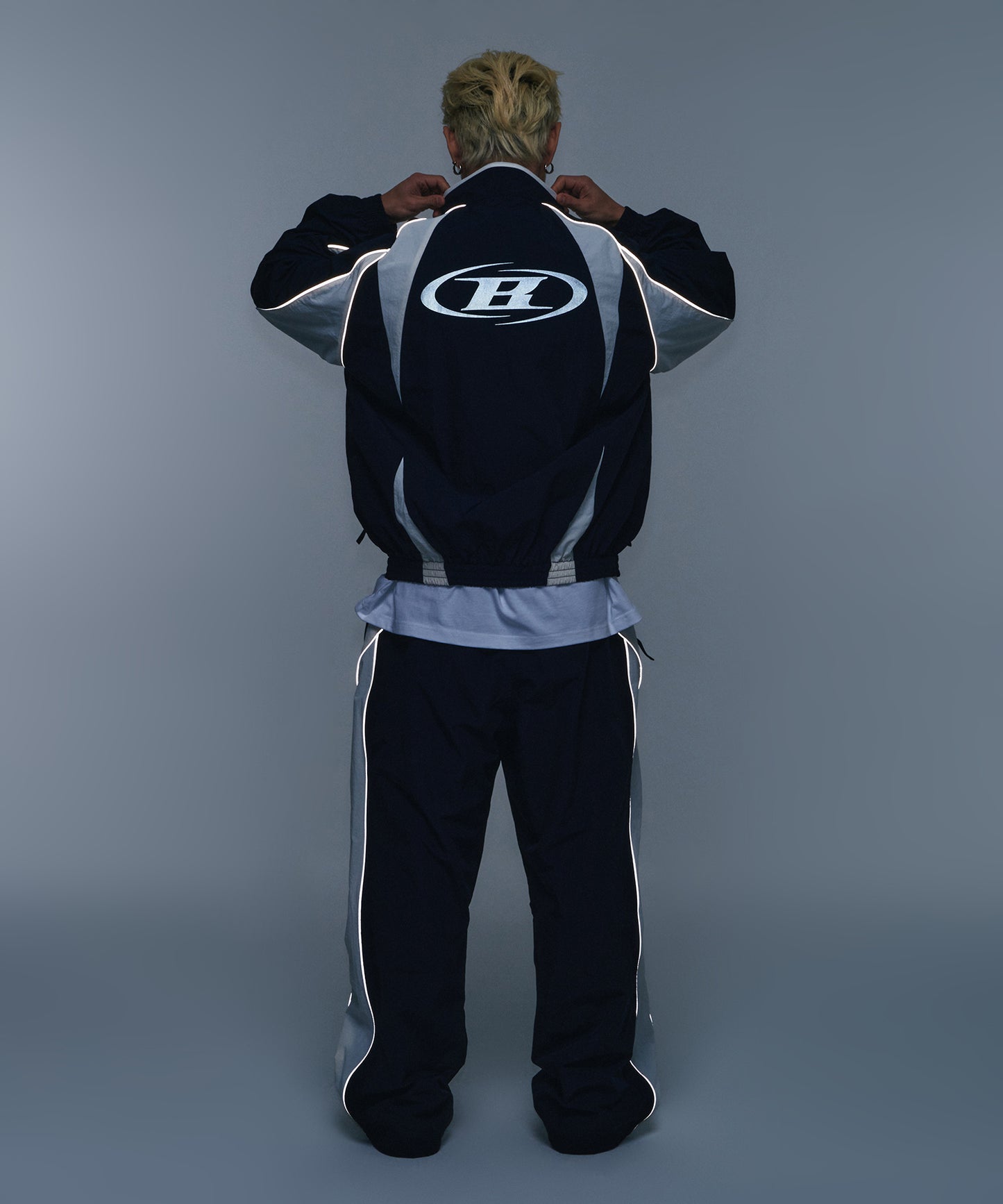 NYLON BLOCK JACKET [NAVY]