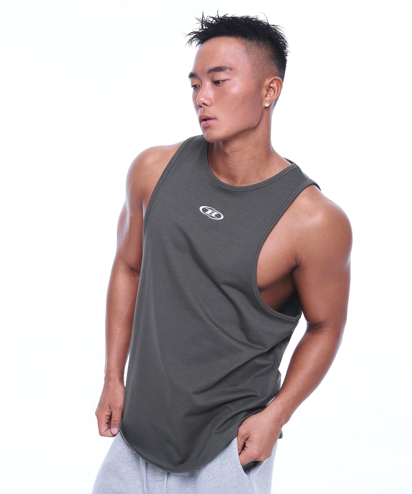 SILVER B LOGO NEW FIT SLEEVELESS [KHAKI]