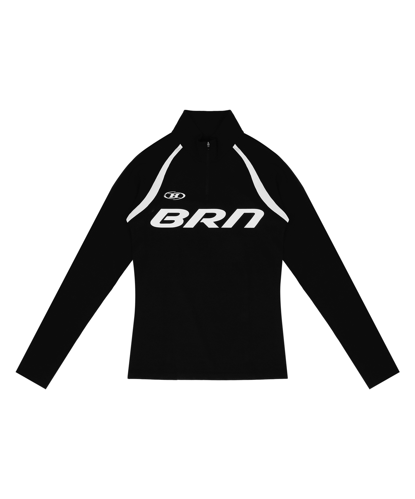 BRN MUSCLE FIT HALF ZIP-UP LONGSLEEVE [BLACK]