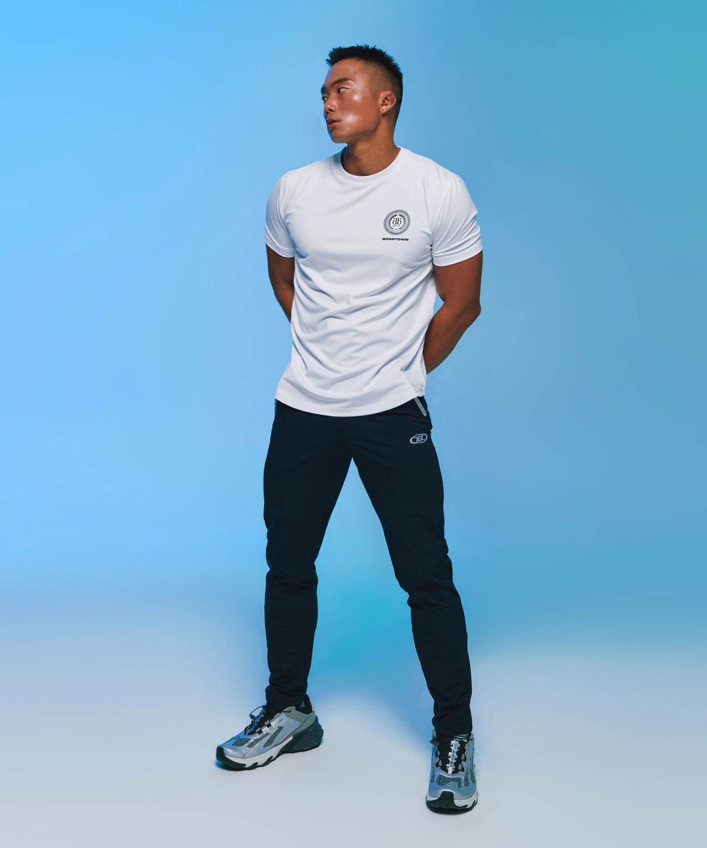 QUICK DRY SEMI MUSCLE FIT T-SHIRTS [WHITE]