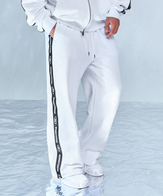 CHROME B BLACK LINE WIDE PANTS [WHITE]