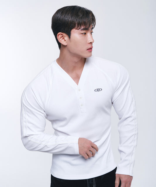 B PENDANT VELVET LINE LONGSLEEVE [WHITE]