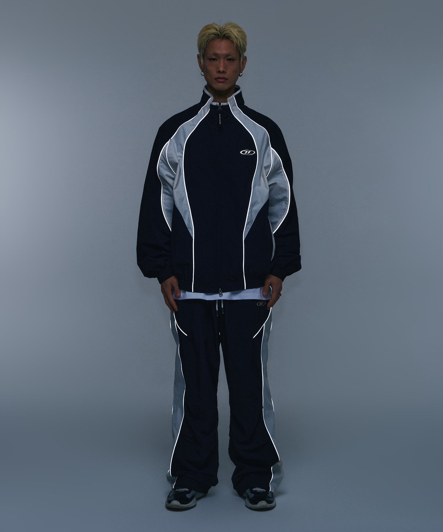 NYLON BLOCK JACKET [NAVY]