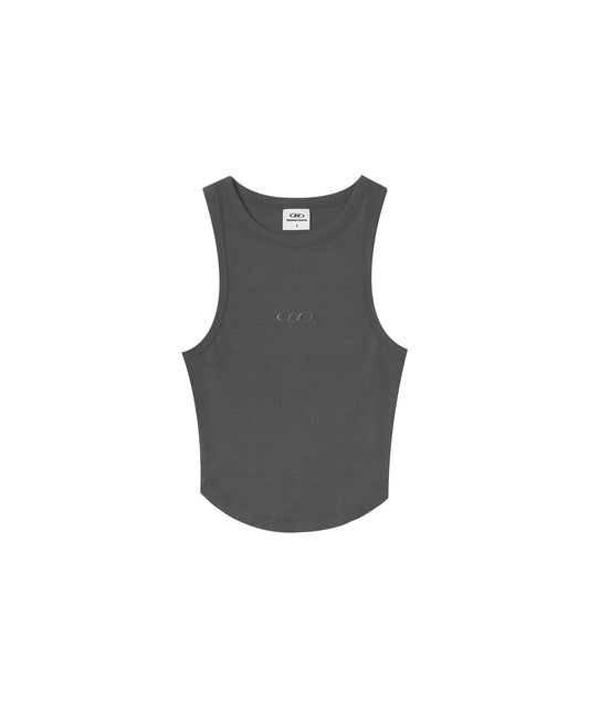 SYMBOL B PIGMENT RIBBED SLEEVELESS [CHARCOAL]