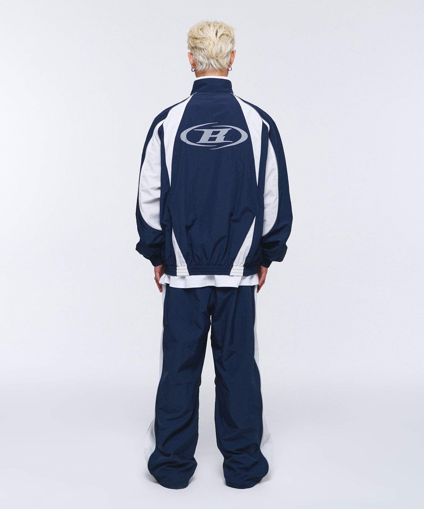 NYLON BLOCK JACKET [NAVY]