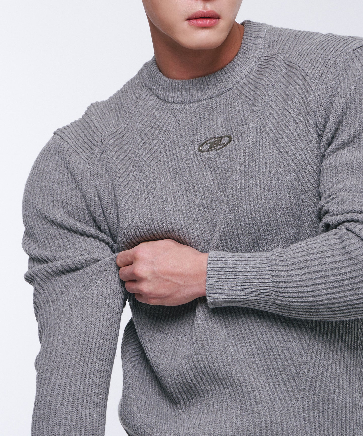 CHROME LOGO MUSCLE FIT KNIT [GREY]